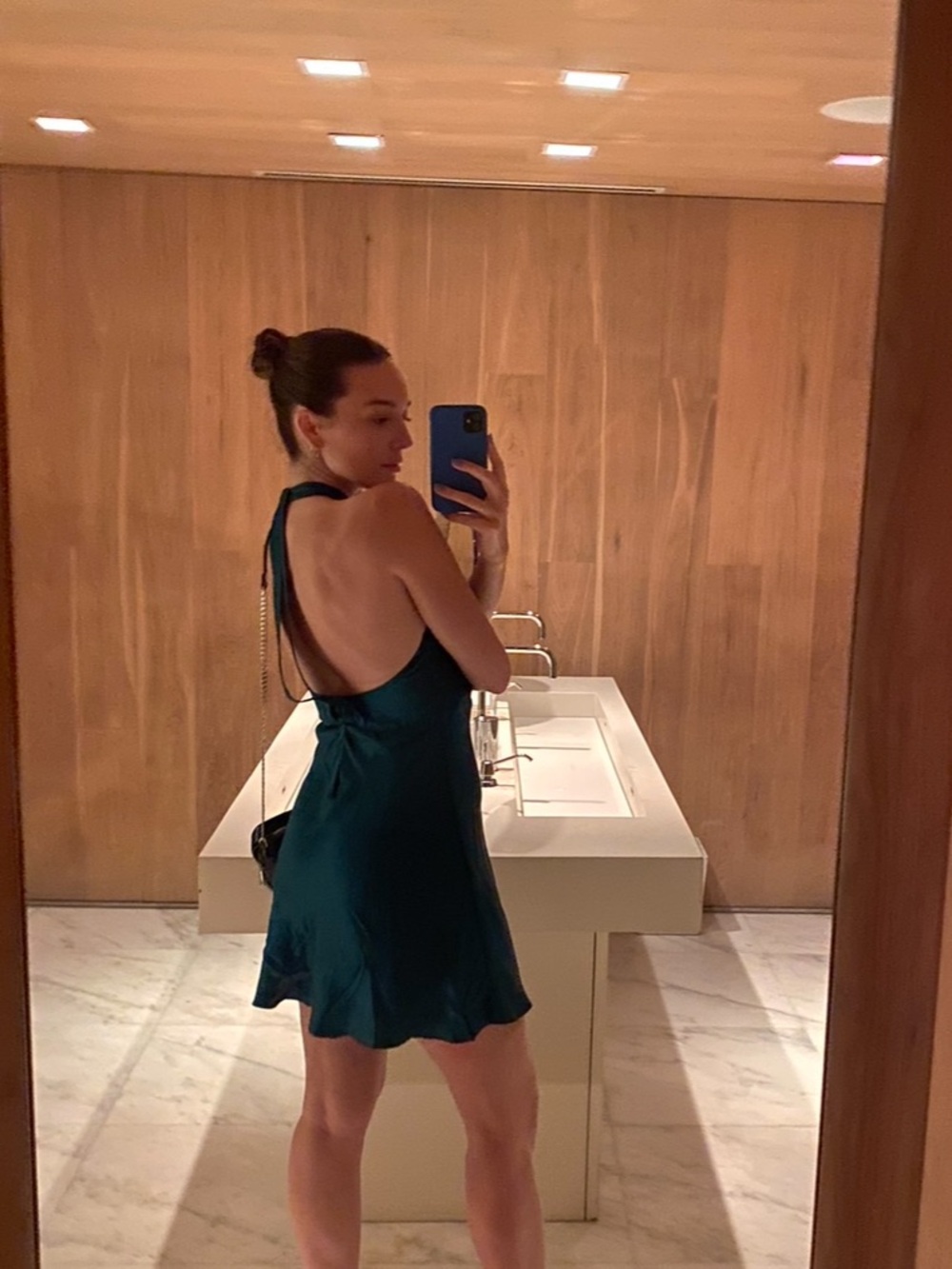Victoria's Secret Deep Teal Backless Halter Mini Dress